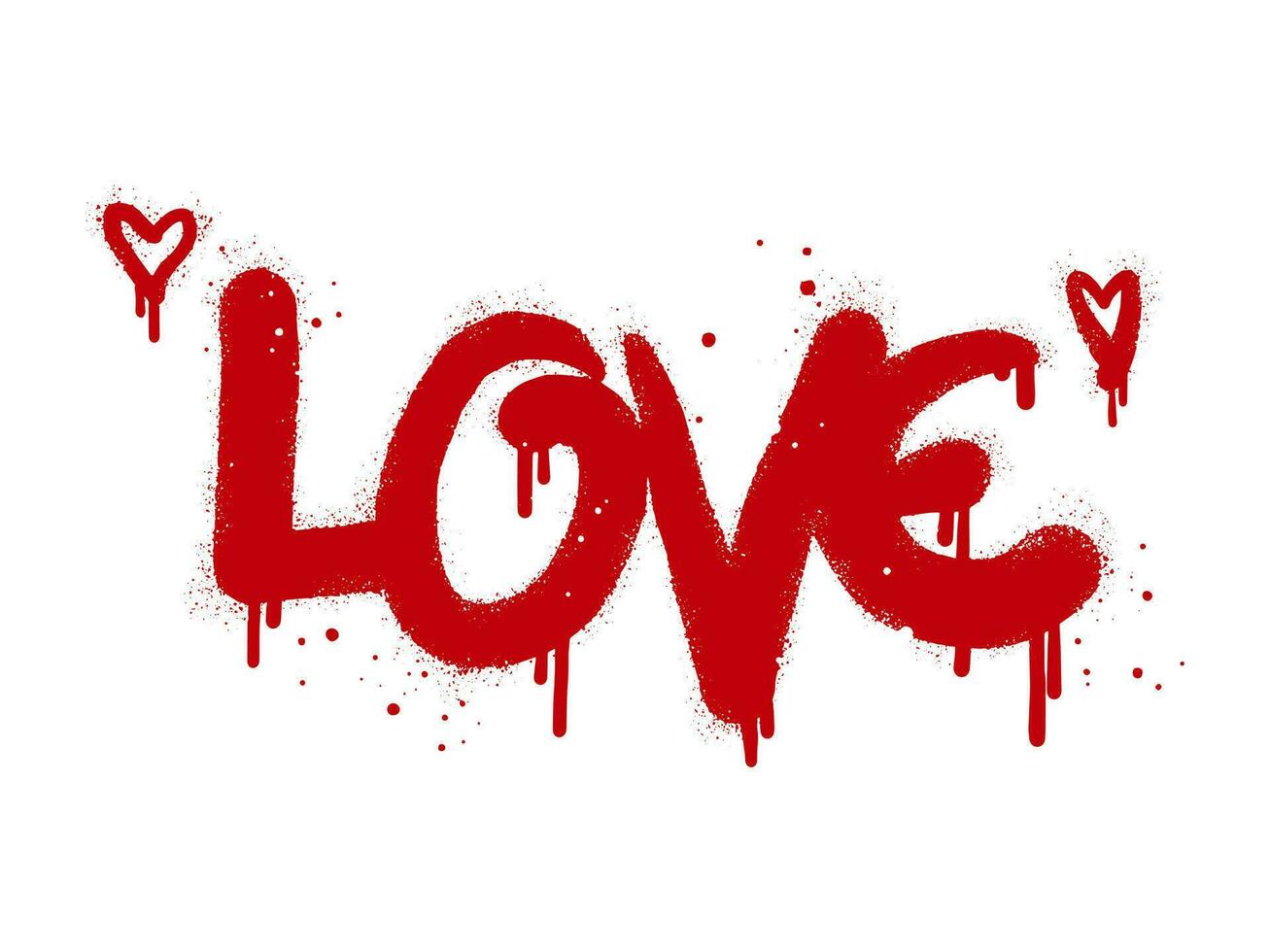 sprühen gemalt Graffiti Herz Zeichen im rot Über Weiß. Liebe Herz Symbol. isoliert auf Weiß Hintergrund. Vektor Illustration