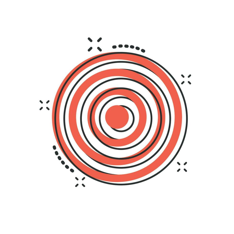 Vektor-Cartoon-Zielziel-Symbol im Comic-Stil. dartspiel zeichen illustration piktogramm. Erfolg Business Splash-Effekt-Konzept. vektor