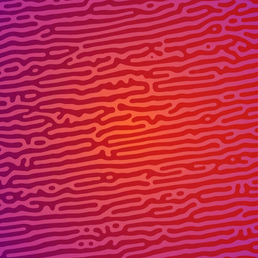 rot turing Reaktion Gradient Hintergrund. abstrakt Diffusion Muster mit chaotisch Formen. Vektor Illustration.