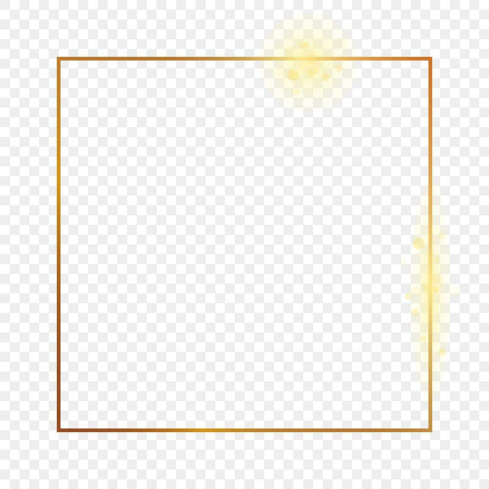 guld lysande fyrkant ram vektor