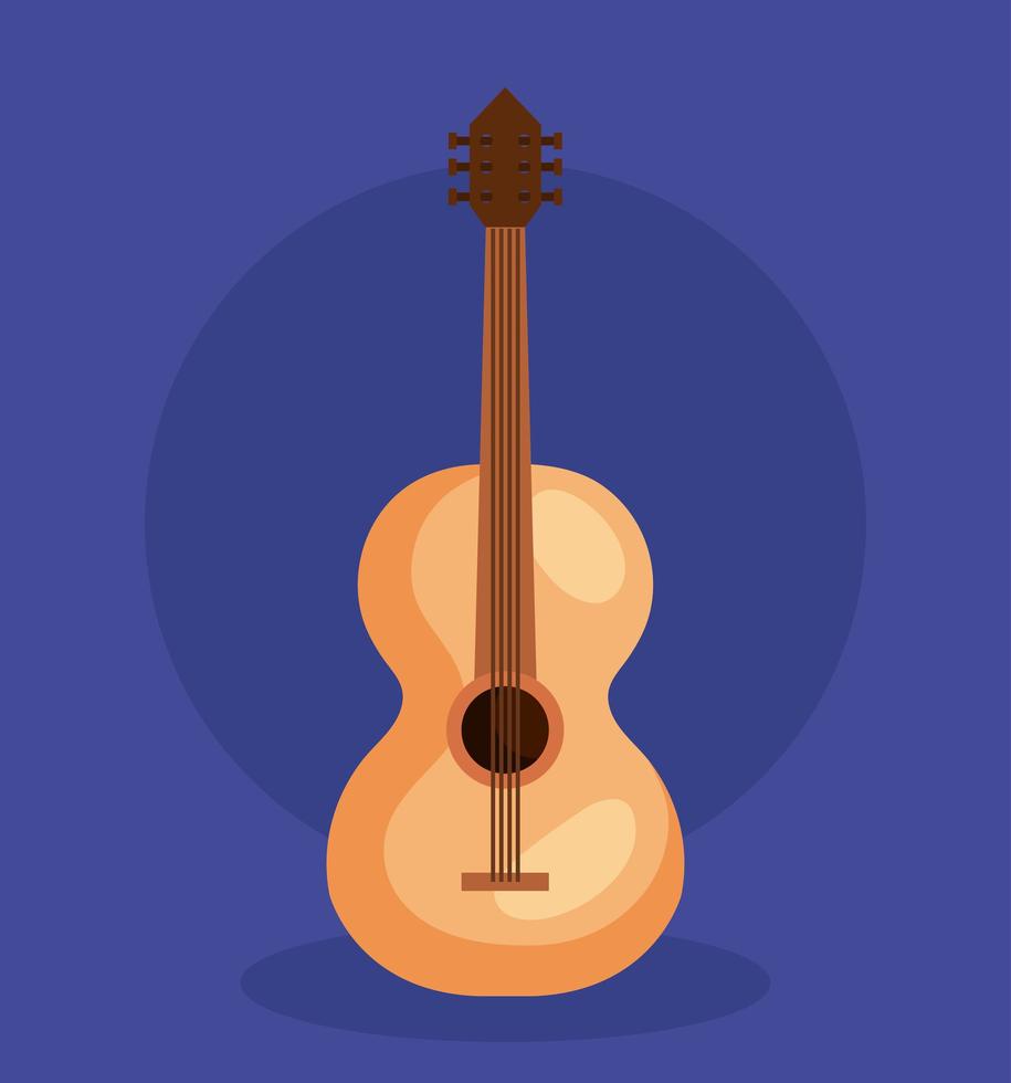 Gitarreninstrument Musical in blauem Hintergrund vektor