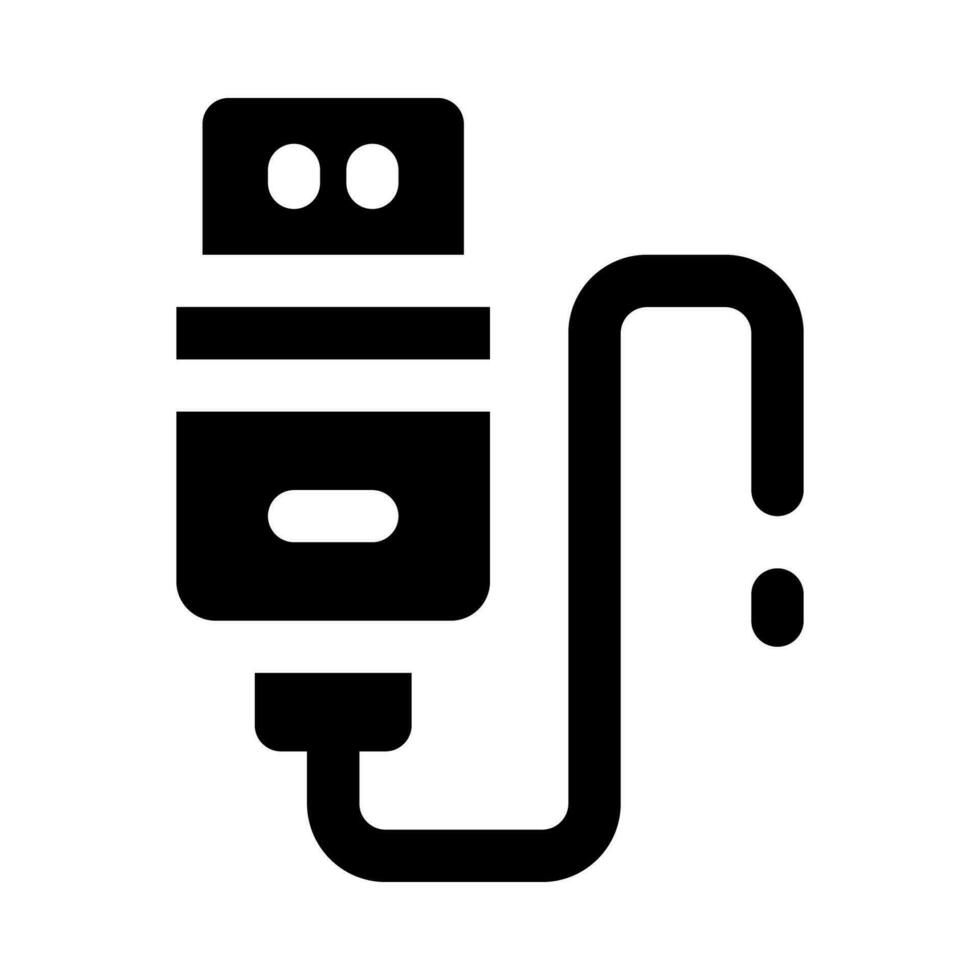 USB Kabel Symbol zum Ihre Webseite, Handy, Mobiltelefon, Präsentation, und Logo Design. vektor