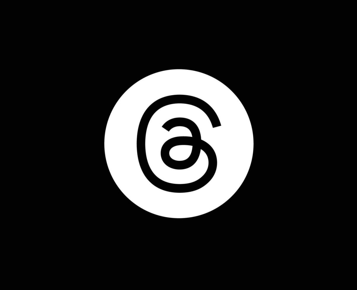 trådar förbi Instagram logotyp symbol vit meta social media design vektor illustration med svart bakgrund