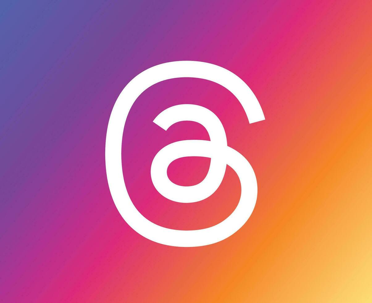 Fäden durch instagram Logo Meta Sozial Medien Symbol Weiß Design Vektor Illustration mit Gradient Hintergrund