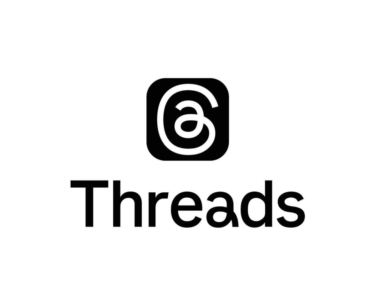 Fäden Sozial Medien Logo Symbol schwarz Meta instagram Design Vektor Illustration