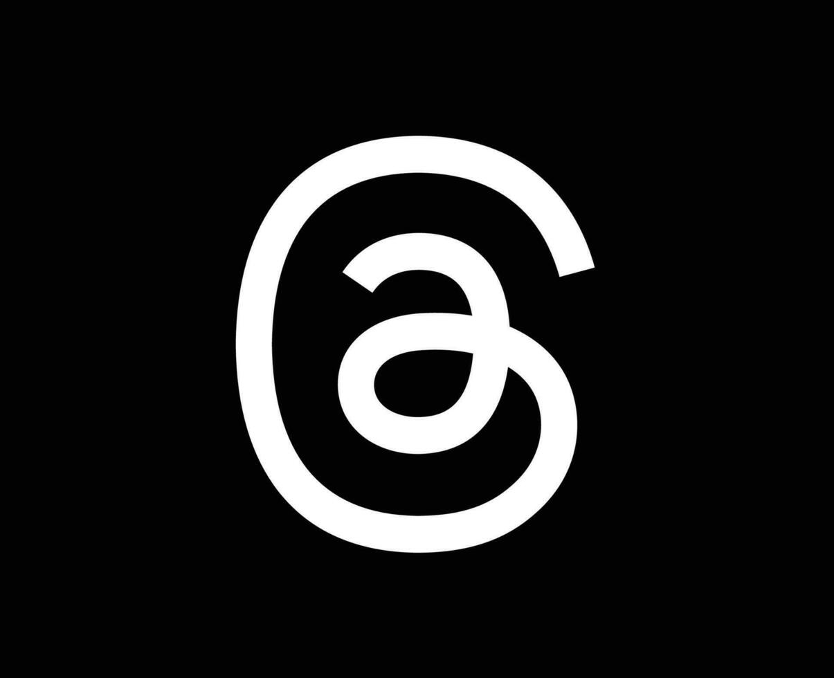 Fäden durch instagram Logo Meta Sozial Medien Symbol Weiß Design Vektor Illustration mit schwarz Hintergrund