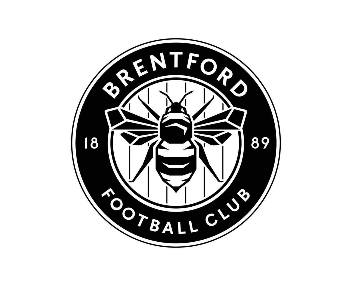 brentford Verein Logo schwarz und Weiß Symbol Premier Liga Fußball abstrakt Design Vektor Illustration