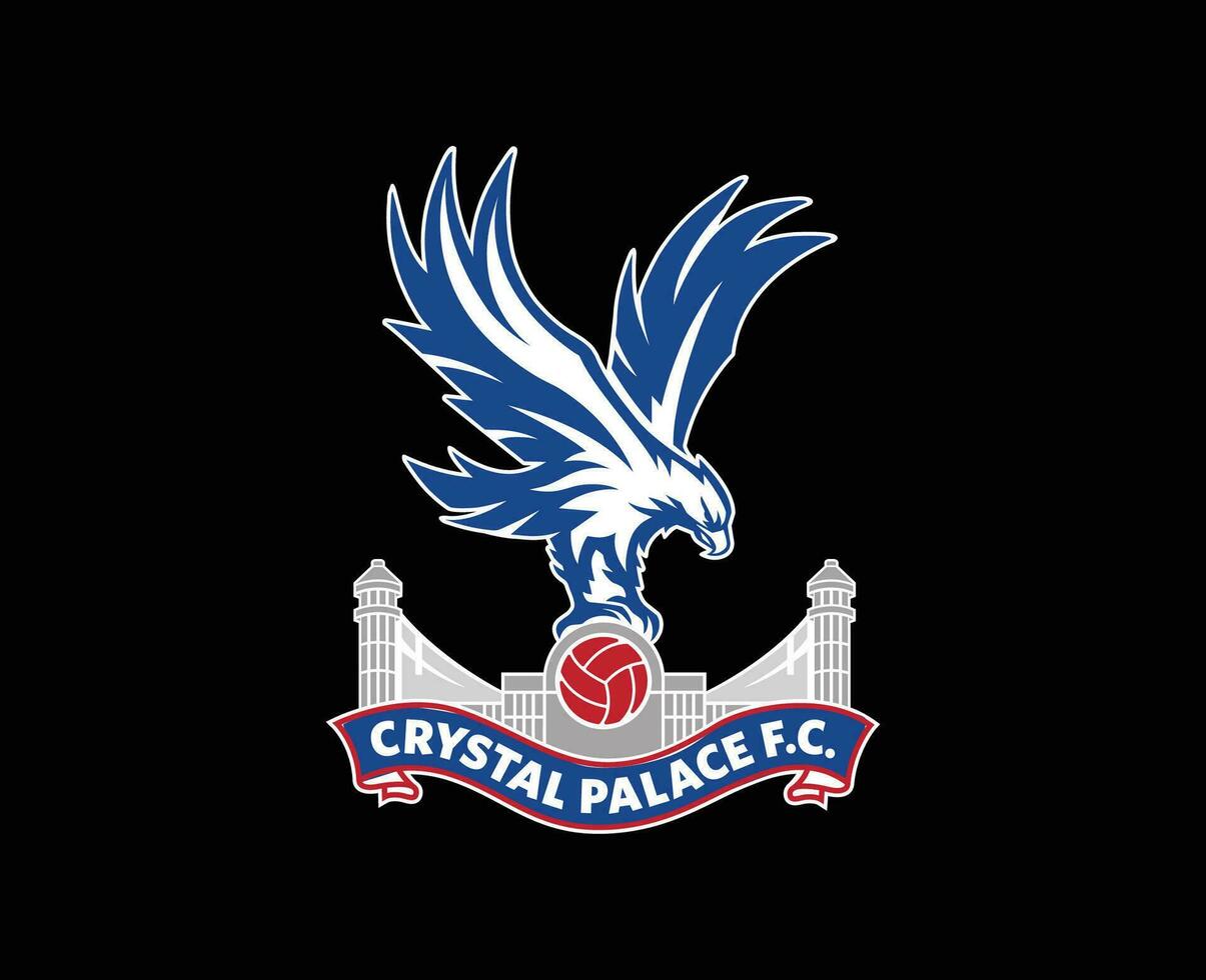 kristall palats klubb logotyp symbol premiärminister liga fotboll abstrakt design vektor illustration med svart bakgrund