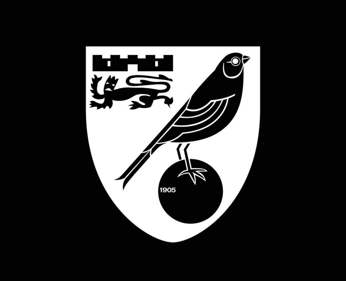 norwich Stadt Verein Symbol Weiß Logo Premier Liga Fußball abstrakt Design Vektor Illustration mit schwarz Hintergrund