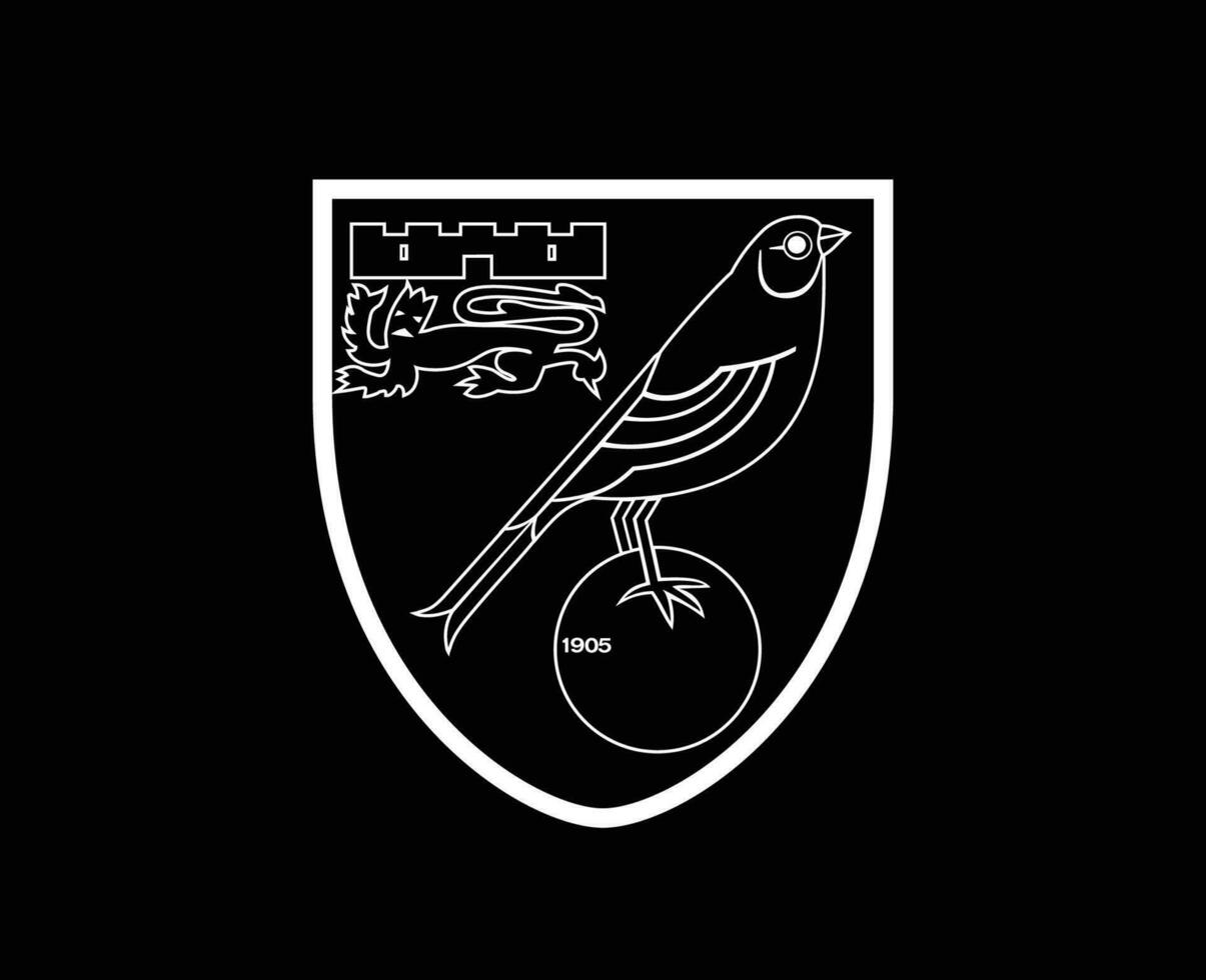 norwich stad klubb logotyp symbol vit premiärminister liga fotboll abstrakt design vektor illustration med svart bakgrund