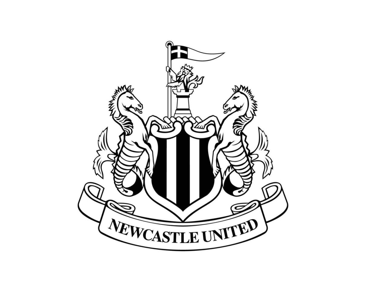 Newcastle förenad klubb logotyp svart och vit symbol premiärminister liga fotboll abstrakt design vektor illustration