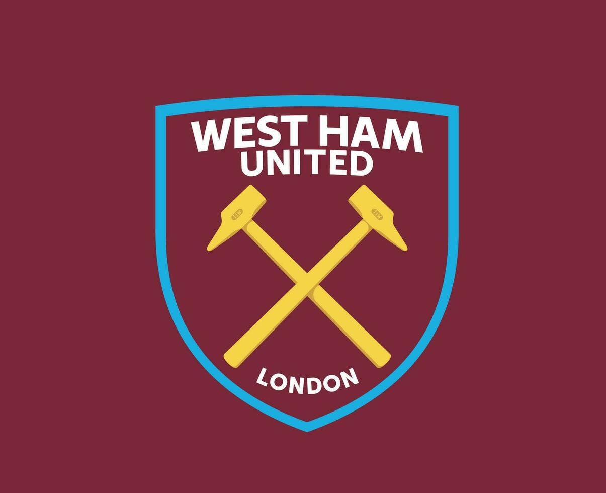 väst skinka förenad klubb logotyp symbol premiärminister liga fotboll abstrakt design vektor illustration med rödbrun bakgrund