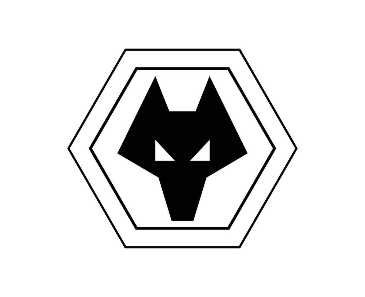 Wolverhampton Wanderer Verein Logo Symbol schwarz Premier Liga Fußball abstrakt Design Vektor Illustration