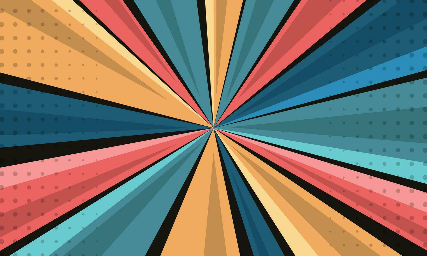 Comic Stil bunt radial Linien Hintergrund vektor