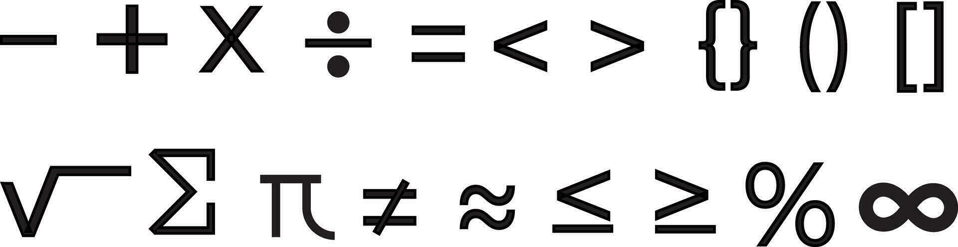 einstellen von Mathematik Symbole. das Konzept von Zählen und lösen Mathematik Probleme. Vektor Illustration