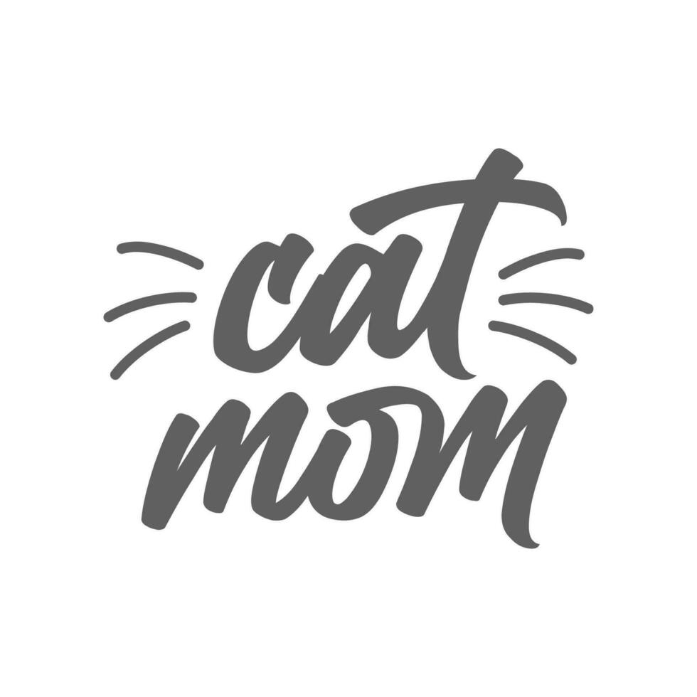 Katze Mama. Beschriftung Text Design zum Katze Liebhaber mit Katze Ohren und Schnurrhaare. vektor