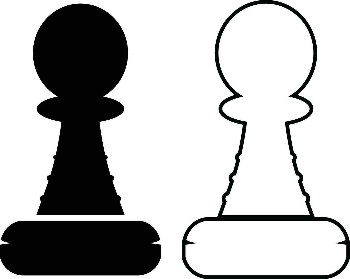 Schach Stück Symbole Vektor Illustration