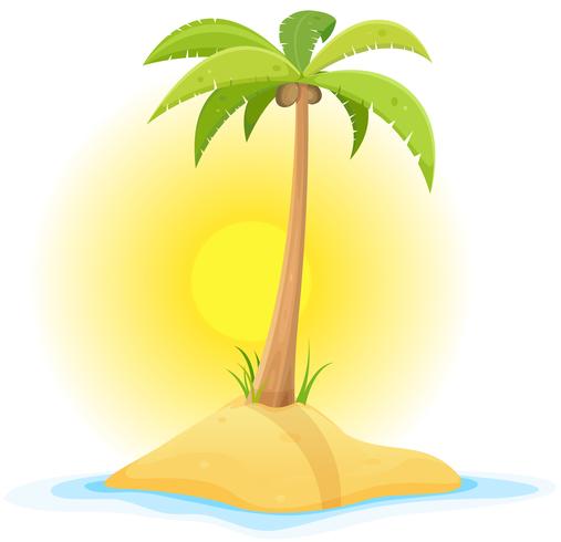 palm på tropisk öken ö vektor