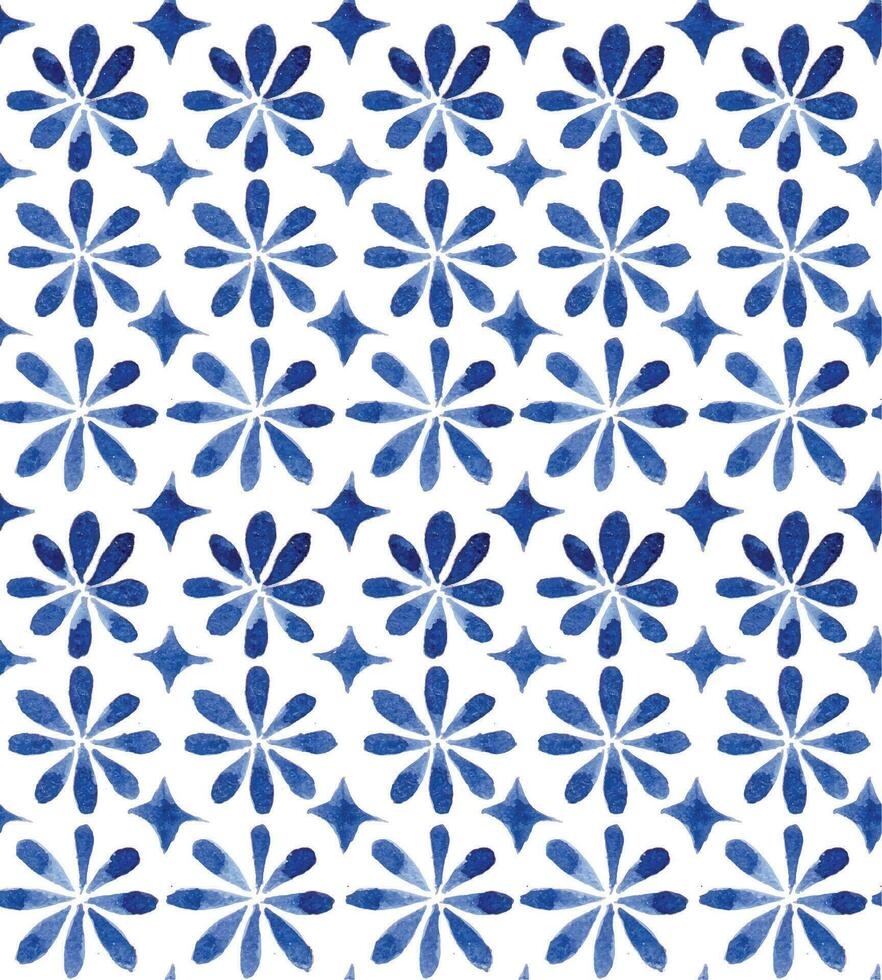 nahtlos Muster, drucken mit Blau Muster. Jahrgang Zeichnung, orientalisch Muster, Keramik vektor