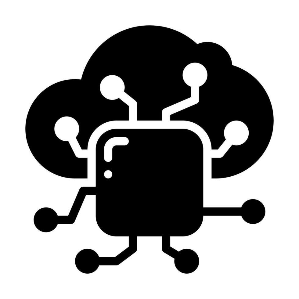 Cloud-Computing-Glyphensymbol vektor