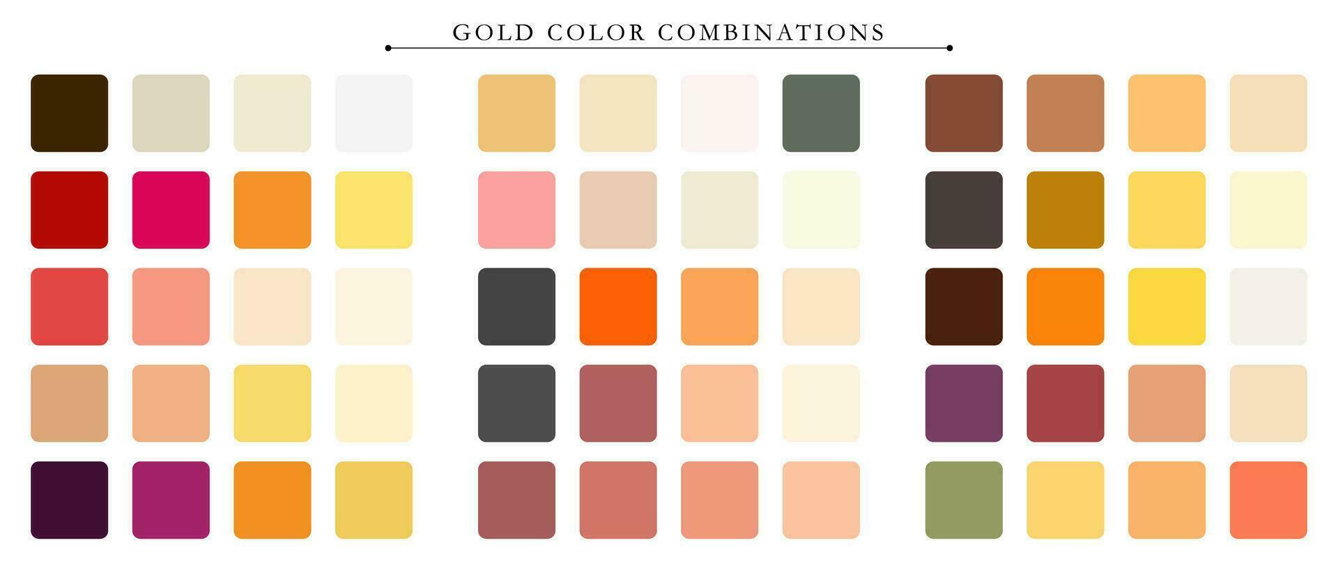 Gold Palette. Trend Farbe Palette leiten Vorlage. ein Beispiel von ein Farbe Palette. Prognose von das Zukunft Farbe Trend. Spiel Farbe Kombinationen. Vektor Grafik. eps 10.