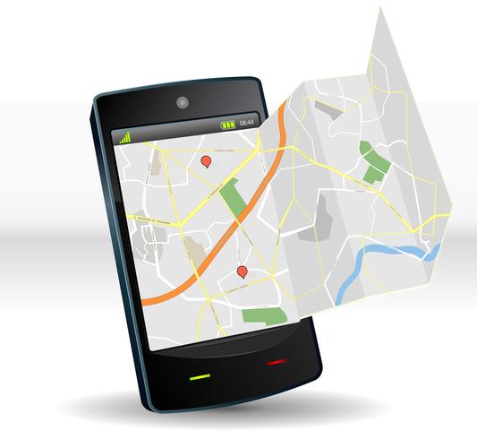 Straßenkarte auf Smartphone-Mobilgerät vektor