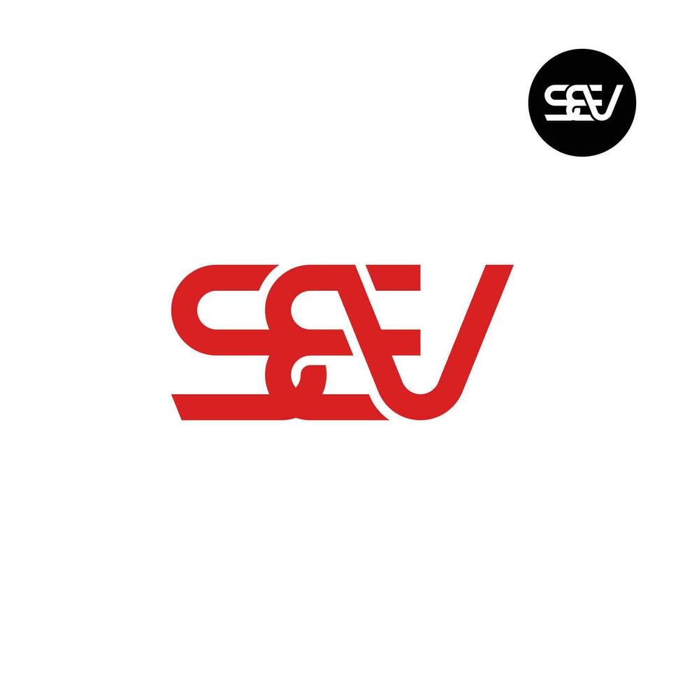 Brief sev Monogramm Logo Design vektor