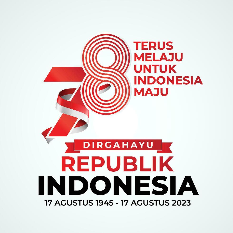 indonesien oberoende dag firande 78: e vektor