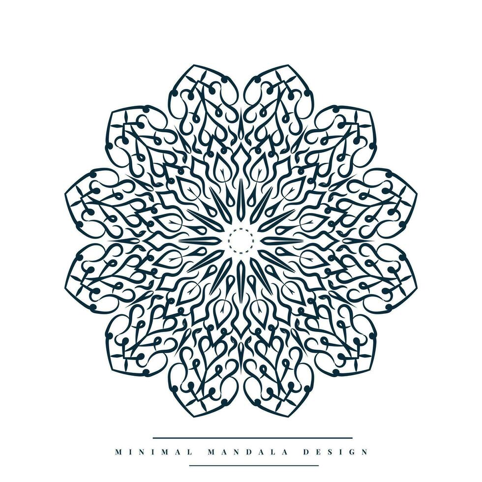 minimal Mandala Färbung Seite mit Natur inspiriert Elemente vektor