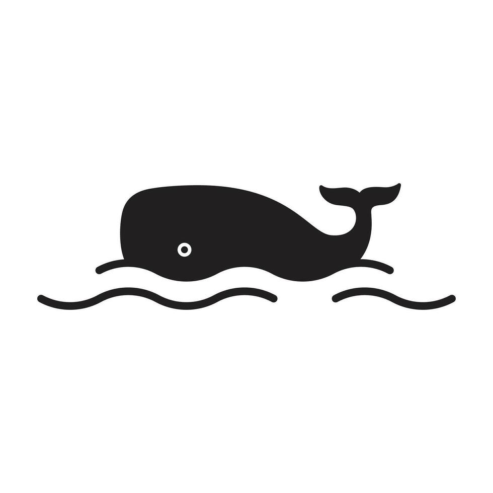 Wal Vektor Fisch Delfin Symbol Hai Logo Charakter Karikatur Ozean Welle Illustration