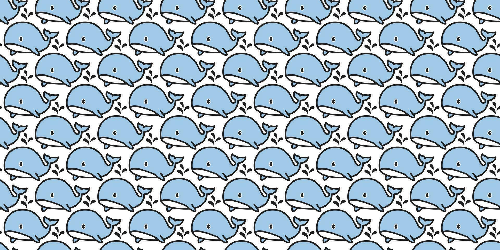 Wal nahtlos Muster Fisch Vektor Delfin Schal isoliert Meer Ozean Karikatur wiederholen Hintergrund Fliese Hintergrund Illustration Gekritzel Blau