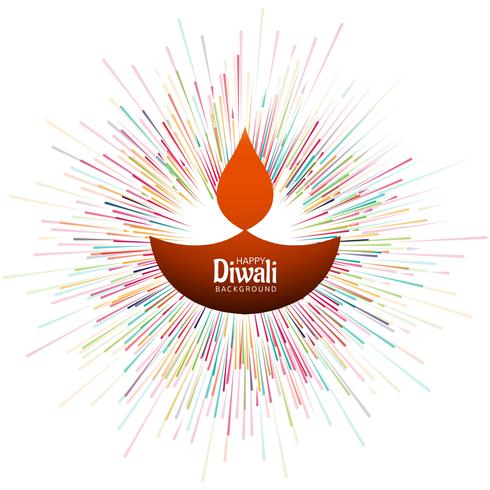 Bunte dekorative Rückseite der schönen diwali Festival-Grußkarte vektor