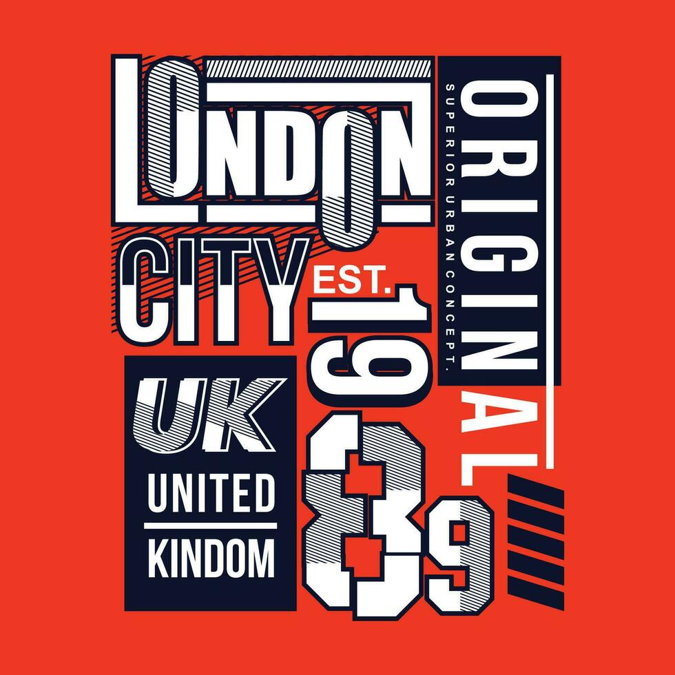 London förenad rike urban gata, grafisk design, typografi vektor illustration, modern stil, för skriva ut t skjorta
