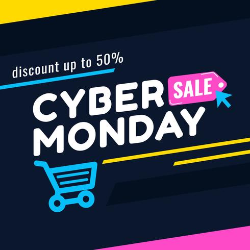 Cyber ​​Monday Sale Banner für Social Media Beitrag vektor