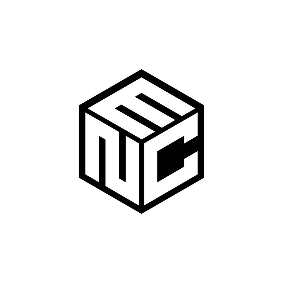ncm brev logotyp design i illustration. vektor logotyp, kalligrafi mönster för logotyp, affisch, inbjudan, etc.