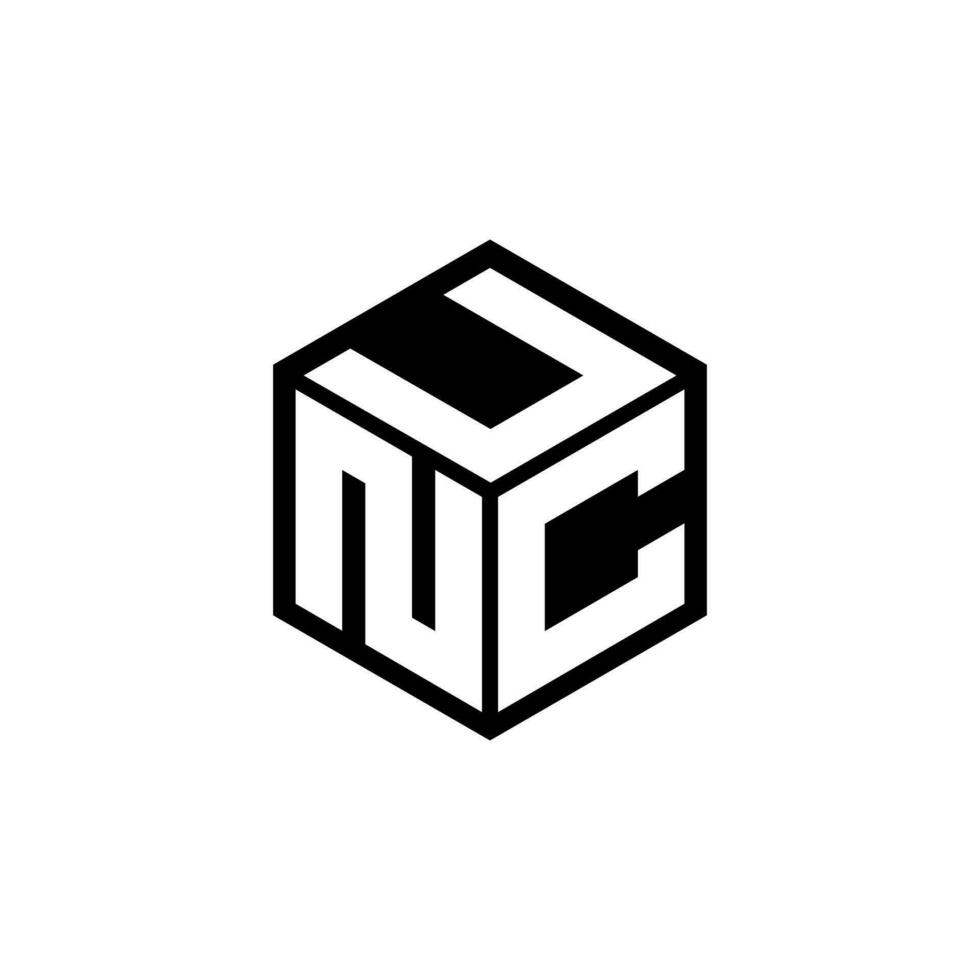 ncu brev logotyp design i illustration. vektor logotyp, kalligrafi mönster för logotyp, affisch, inbjudan, etc.