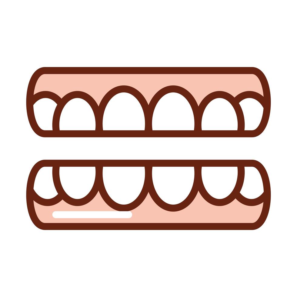 människokroppens tänder mun anatomi organ hälsa linje och fylla ikonen vektor