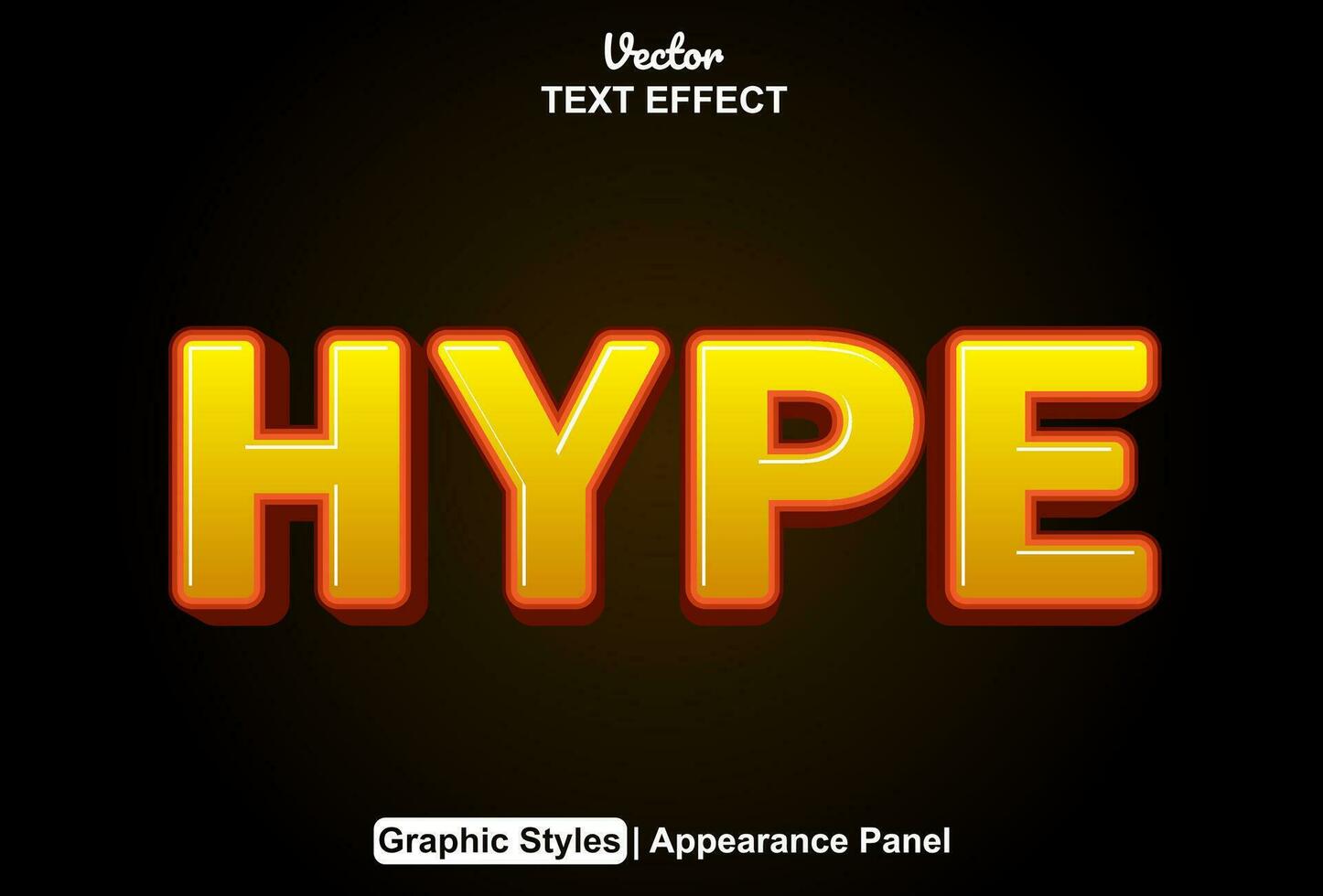 Hype Text bewirken mit Orange Grafik Stil und editierbar. vektor