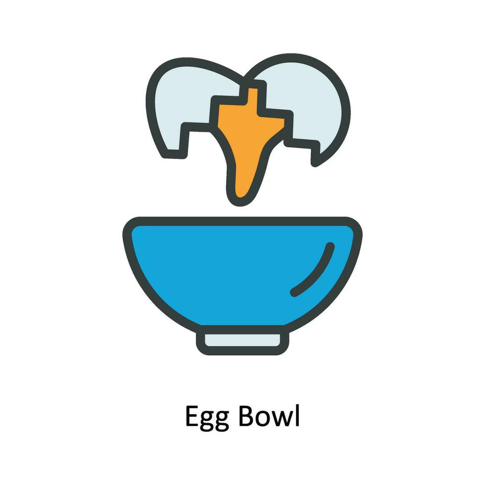ägg skål vektor fylla översikt ikon design illustration. kök och Hem symbol på vit bakgrund eps 10 fil