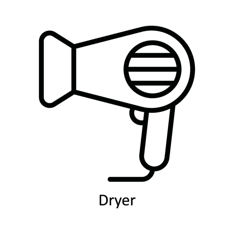 Trockner Vektor Gliederung Symbol Design Illustration. Küche und Zuhause Symbol auf Weiß Hintergrund eps 10 Datei