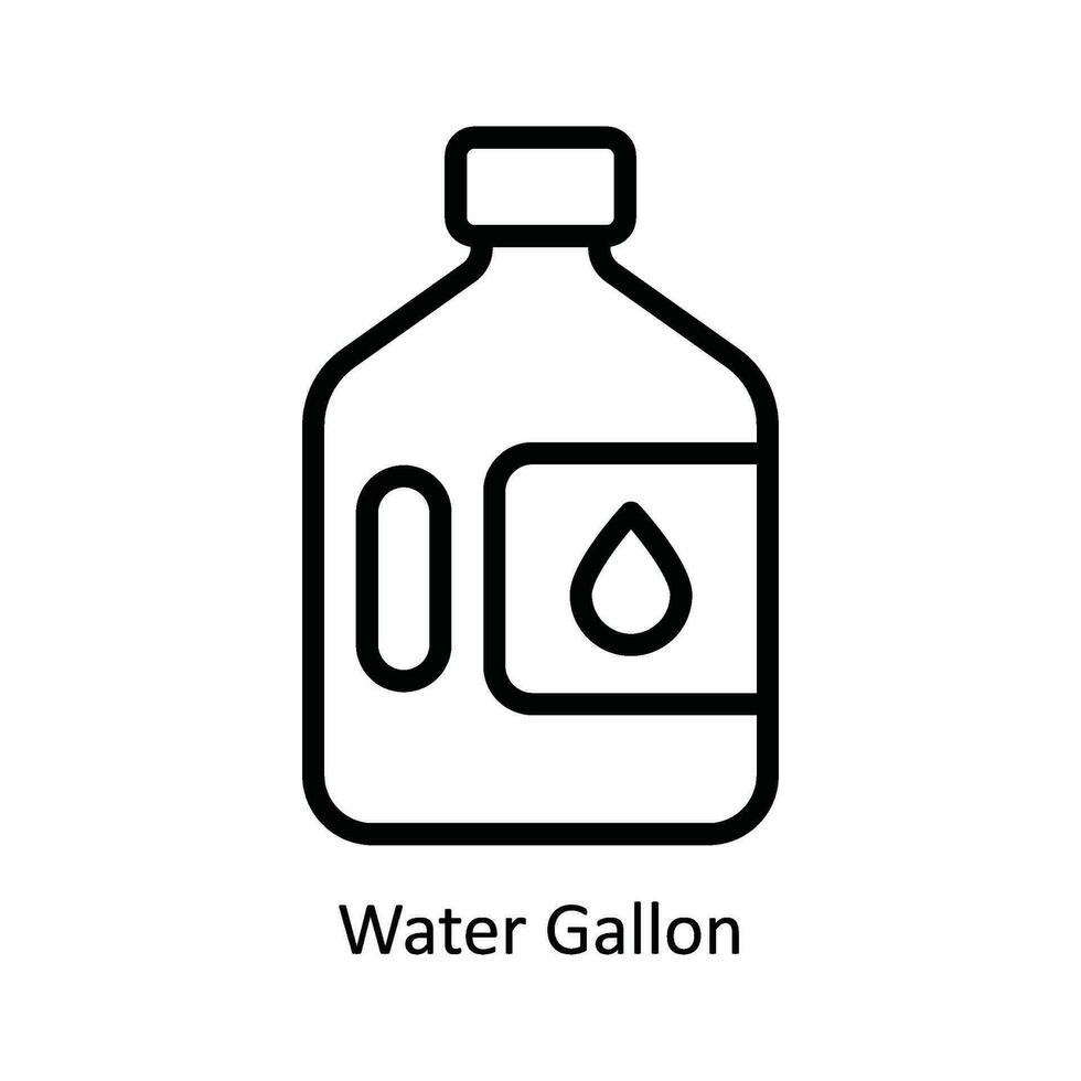 vatten gallon vektor översikt ikon design illustration. kök och Hem symbol på vit bakgrund eps 10 fil