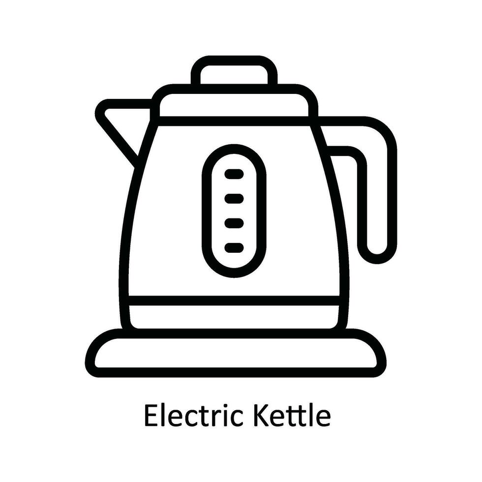 elektrisk vattenkokare vektor översikt ikon design illustration. kök och Hem symbol på vit bakgrund eps 10 fil
