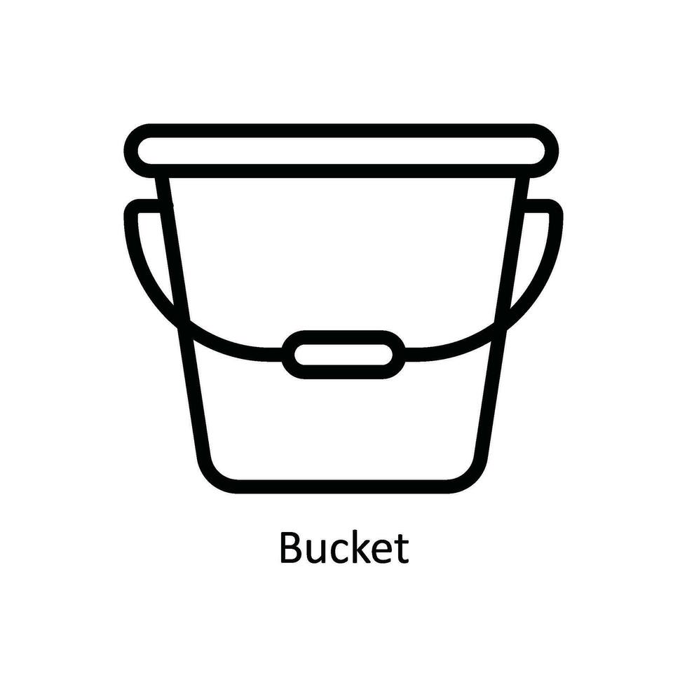 Eimer Vektor Gliederung Symbol Design Illustration. Küche und Zuhause Symbol auf Weiß Hintergrund eps 10 Datei
