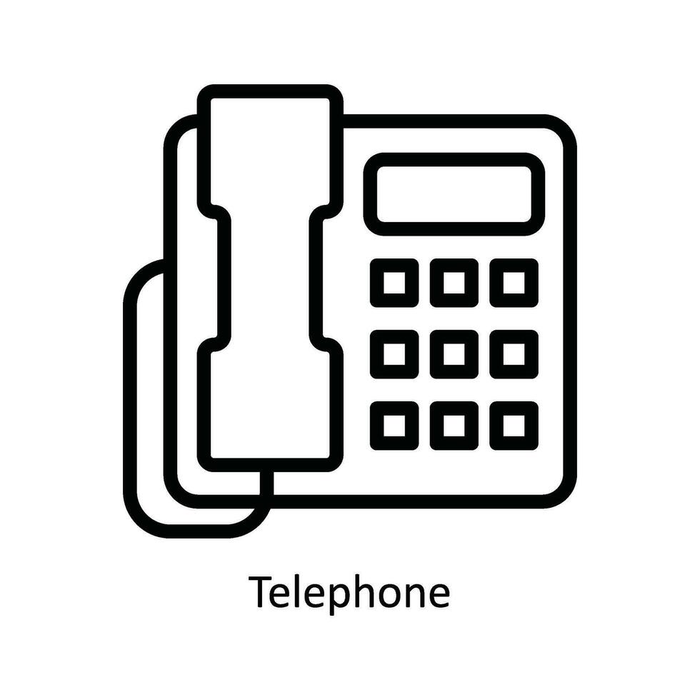 telefon vektor översikt ikon design illustration. kök och Hem symbol på vit bakgrund eps 10 fil