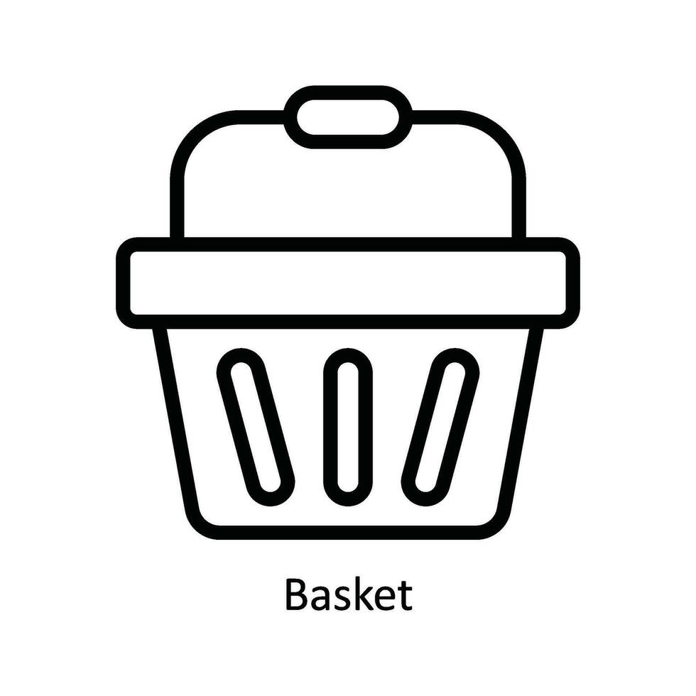 Korb Vektor Gliederung Symbol Design Illustration. Küche und Zuhause Symbol auf Weiß Hintergrund eps 10 Datei