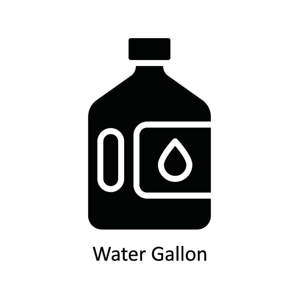 vatten gallon vektor fast ikon design illustration. kök och Hem symbol på vit bakgrund eps 10 fil