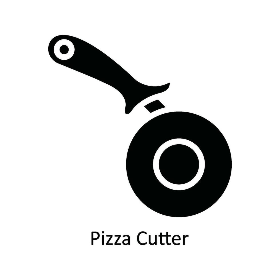 Pizza Cutter Vektor solide Symbol Design Illustration. Küche und Zuhause Symbol auf Weiß Hintergrund eps 10 Datei