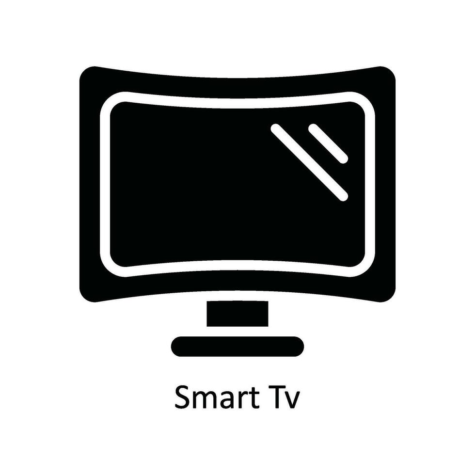 smart TV vektor fast ikon design illustration. kök och Hem symbol på vit bakgrund eps 10 fil