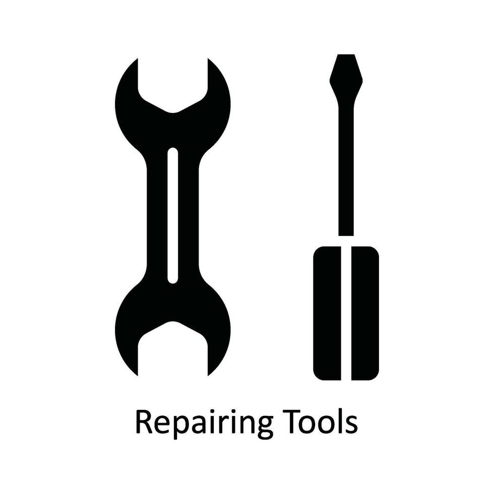 reparation verktyg vektor fast ikon design illustration. kök och Hem symbol på vit bakgrund eps 10 fil