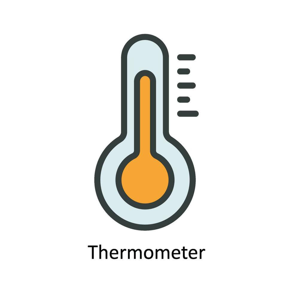 termometer vektor fylla översikt ikon design illustration. natur och ekologi symbol på vit bakgrund eps 10 fil